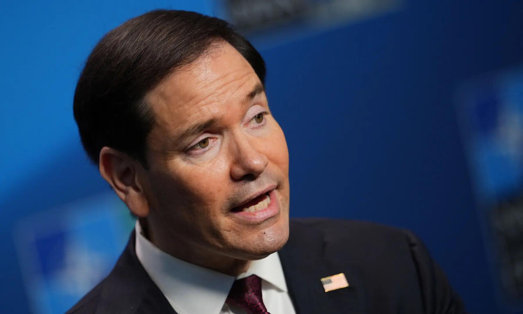 United States Secretary of State Marco Rubio speaks with journalists during a meeting of Nato foreign ministers in Helsingborg, Sweden on May 22, 2026. — Pool via AFP