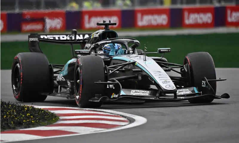 MERCEDES’ George Russell in action during qualifying of the Formula One Canadian Grand Prix at Circuit Gilles Villeneuve.—Reuters MERCEDES’ George Russell in action during qualifying of the Formula One Canadian Grand Prix at Circuit Gilles Villeneuve.—Reuters