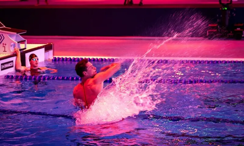 Greek swimmer Kristian Gkolomeev reacts after beating the men's 50 metres freestyle world record during the Enhanced Games at Resorts World in Las Vegas, Nevada, on May 24, 2026. —AFP Greek swimmer Kristian Gkolomeev reacts after beating the men's 50 metres freestyle world record during the Enhanced Games at Resorts World in Las Vegas, Nevada, on May 24, 2026. —AFP