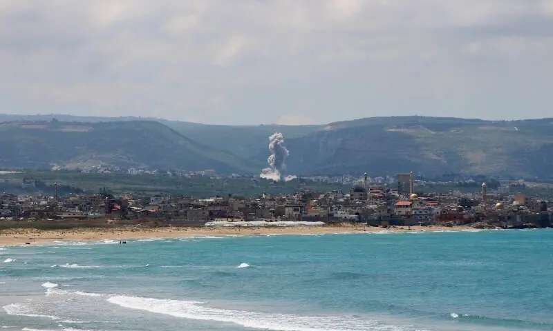  Smoke rises following an Israeli airstrike on the village of Zibqin, in southern Lebanon on May 25, 2026. &mdash;AFP 