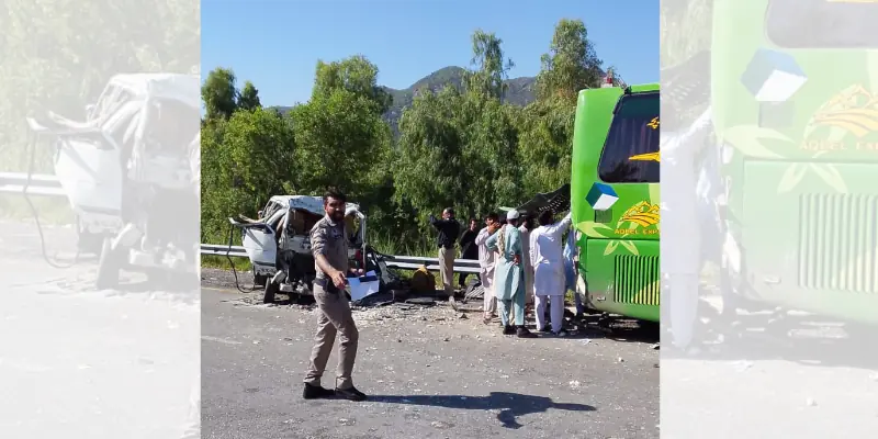 The image shows the site of the accident on the Swat Motorway on May 25, 2026. — photo provided by the author The image shows the site of the accident on the Swat Motorway on May 25, 2026. — photo provided by the author