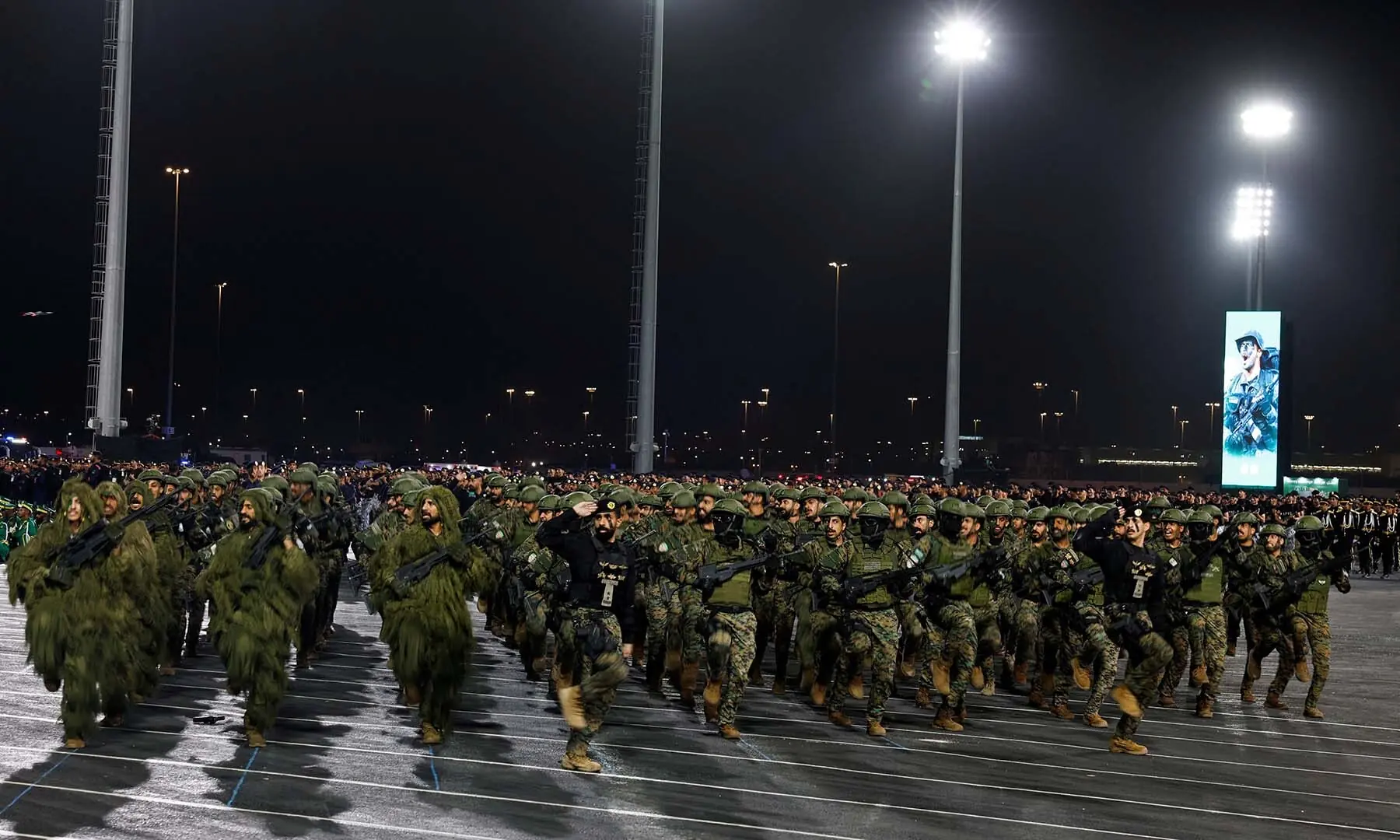 Members of the Saudi security forces take part in a military parade in preparation for the annual Haj pilgrimage in the holy city of Makkah, Saudi Arabia on May 21, 2026. — Reuters