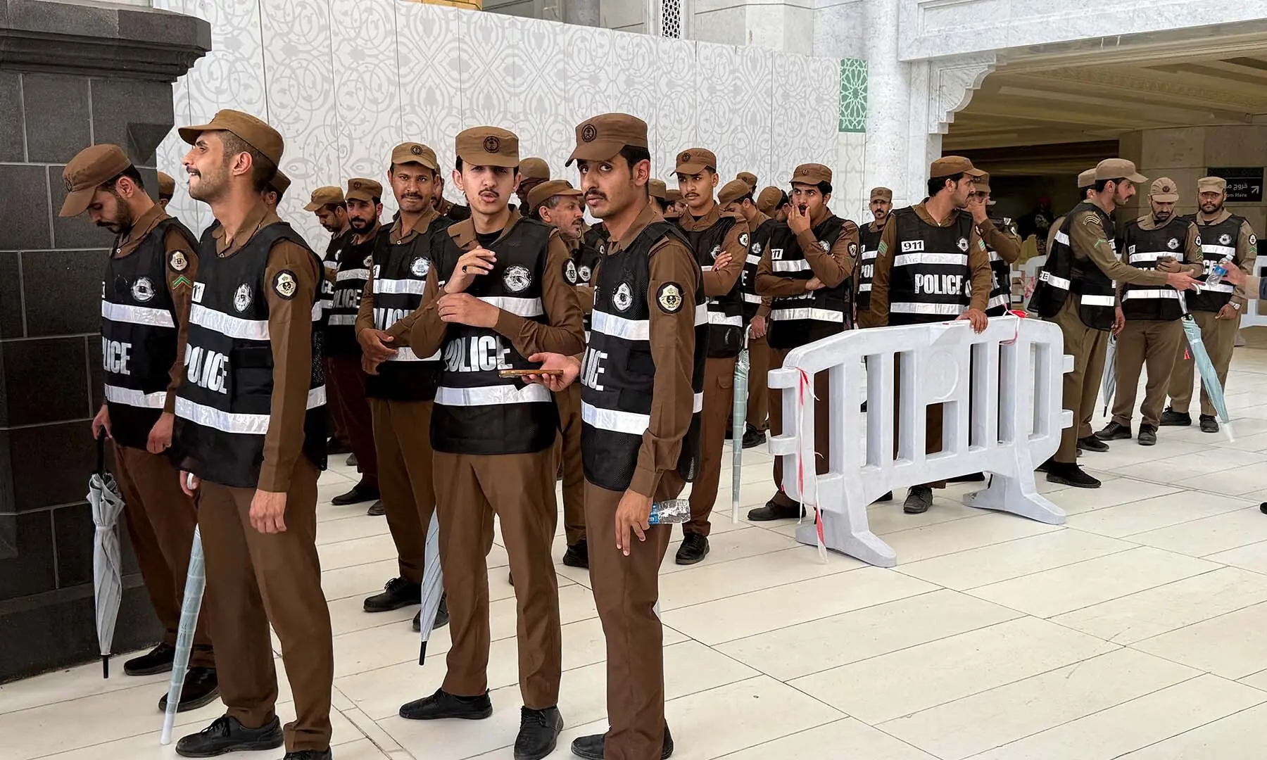 Saudi security forces gather and prepare for duty at the Grand Mosque, ahead of the annual Haj pilgrimage, in the holy city of Makkah, Saudi Arabia on May 22, 2026. — Reuters