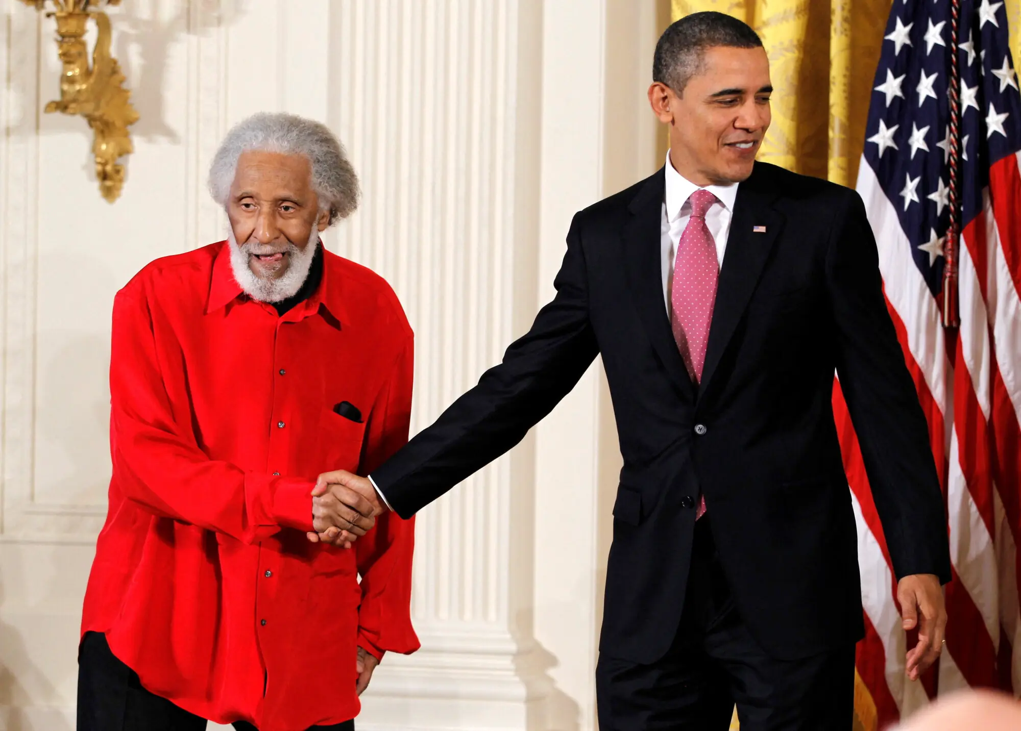 Sonny Rollins with US President Barack Obama in 2010. Photo: Reuters