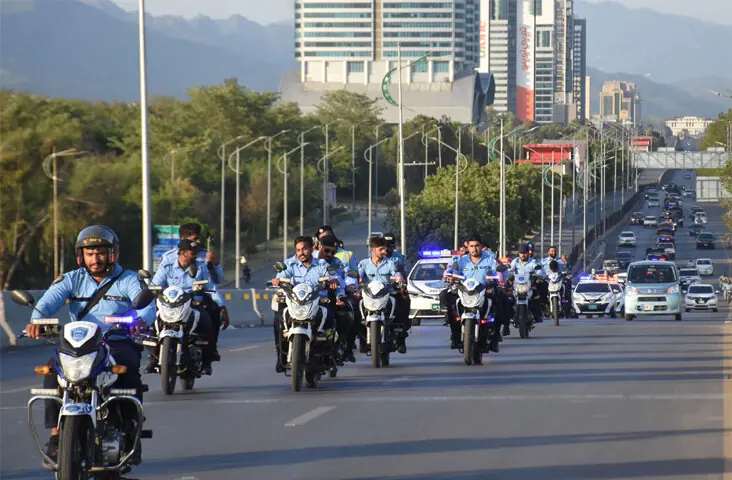 Capital police hold a flag march on the eve of Eidul Azha in Islamabad on Tuesday. — Online Capital police hold a flag march on the eve of Eidul Azha in Islamabad on Tuesday. — Online