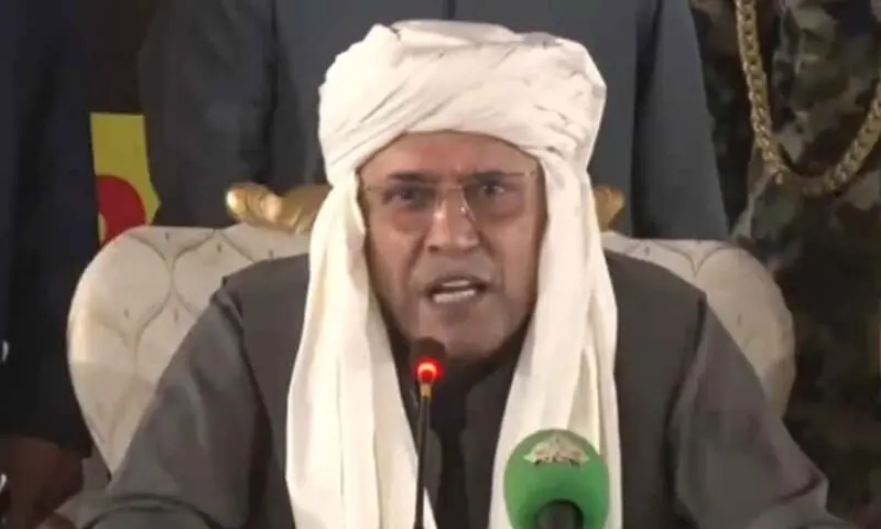 President Asif Ali Zardari addresses a public gathering in Moro, Sindh, at the residence of Sindh Home Minister Ziaul Hassan Lanjar on May 28. — Screengrab via @PresOfPakistan/X President Asif Ali Zardari addresses a public gathering in Moro, Sindh, at the residence of Sindh Home Minister Ziaul Hassan Lanjar on May 28. — Screengrab via @PresOfPakistan/X
