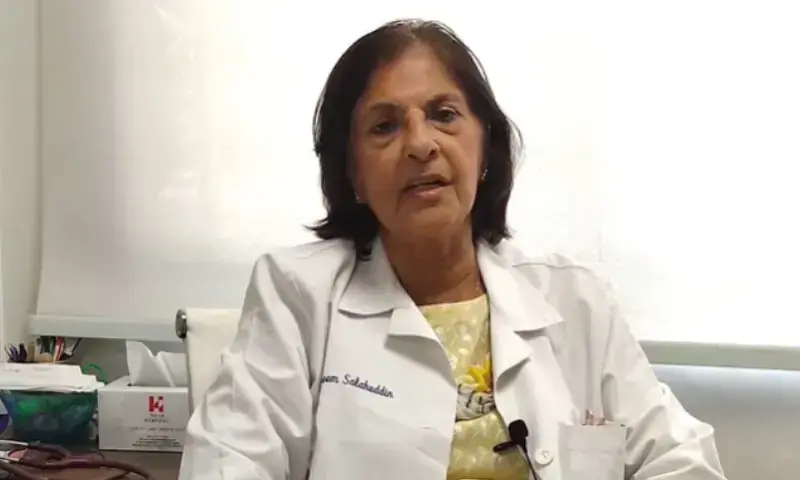 Dr Naseem Salahuddin, during an interview. — Screengrab from Youtube/@IndusHospitalHealthNetwork Dr Naseem Salahuddin, during an interview. — Screengrab from Youtube/@IndusHospitalHealthNetwork