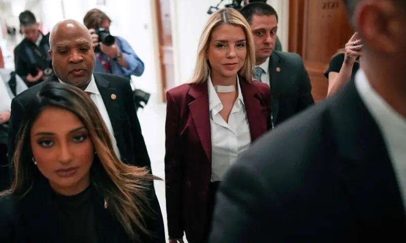 Former US Attorney General Pam Bondi (C) arrives to testify at a closed-door interview with the House Oversight Committee on Capitol Hill on May 29, 2026 in Washington, DC. — AFP Former US Attorney General Pam Bondi (C) arrives to testify at a closed-door interview with the House Oversight Committee on Capitol Hill on May 29, 2026 in Washington, DC. — AFP