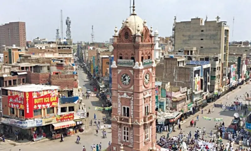 This file photo shows the Clock Tower in Faisalabad. — Dawn This file photo shows the Clock Tower in Faisalabad. — Dawn