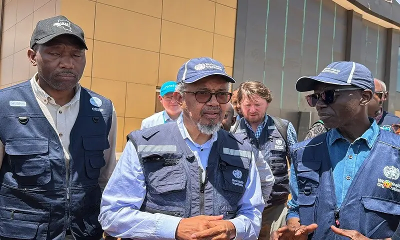 World Health Organisation (WHO) Director-General Tedros Adhanom Ghebreyesus arrives in Bunia, in the eastern Democratic Republic of the Congo, on May 30, 2026. &mdash; AFP