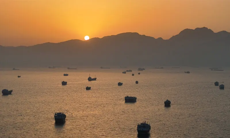 VESSELS anchored at the Strait of Hormuz, as seen from Musandam, Oman.—Reuters VESSELS anchored at the Strait of Hormuz, as seen from Musandam, Oman.—Reuters