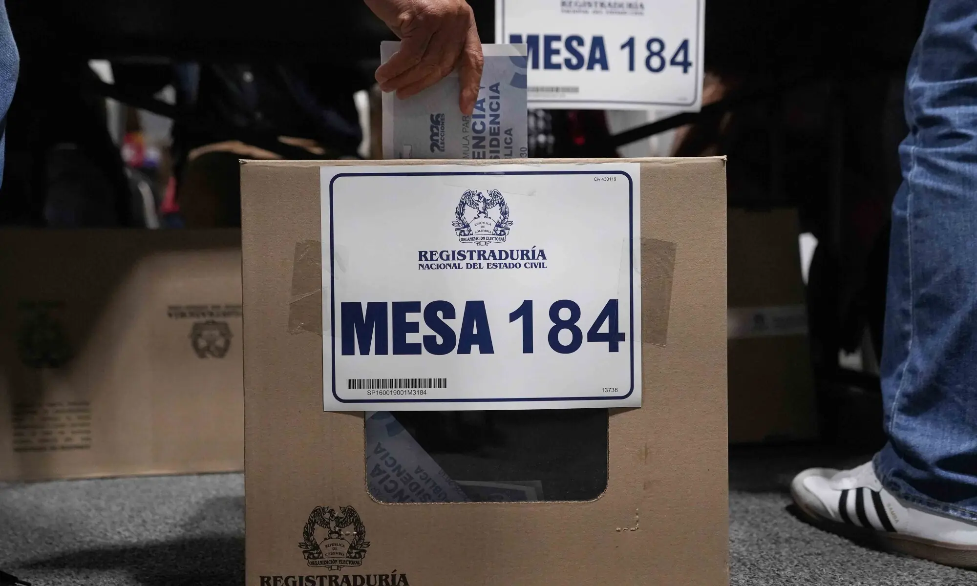 A person casts their vote at the Corferias voting center, during the first round of the presidential election, in Bogota, Colombia, May 31, 2026. &mdash; Reuters