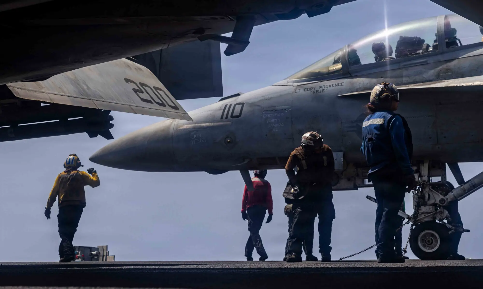 This US Navy handout photo released on May 28, 2026, by US Central Command Public Affairs shows US Sailors preparing to taxi an F/A-18F Super Hornet, attached to Strike Fighter Squadron (VFA) 41, on the flight deck of Nimitz-class aircraft carrier USS Abraham Lincoln on May 25, 2026. — AFP This US Navy handout photo released on May 28, 2026, by US Central Command Public Affairs shows US Sailors preparing to taxi an F/A-18F Super Hornet, attached to Strike Fighter Squadron (VFA) 41, on the flight deck of Nimitz-class aircraft carrier USS Abraham Lincoln on May 25, 2026. — AFP