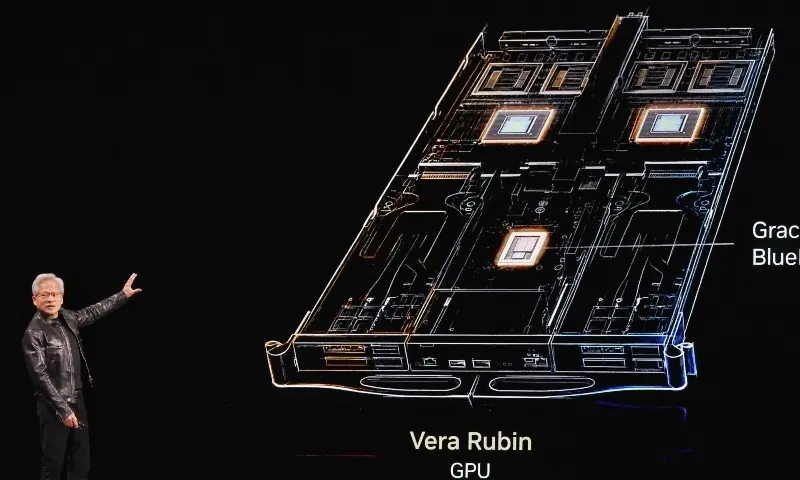 Nvidia CEO Jensen Huang introduces the Vera Rubin GPU during his first keynote speech at Computex 2026 in Taipei on June 1, 2026. —AFP Nvidia CEO Jensen Huang introduces the Vera Rubin GPU during his first keynote speech at Computex 2026 in Taipei on June 1, 2026. —AFP