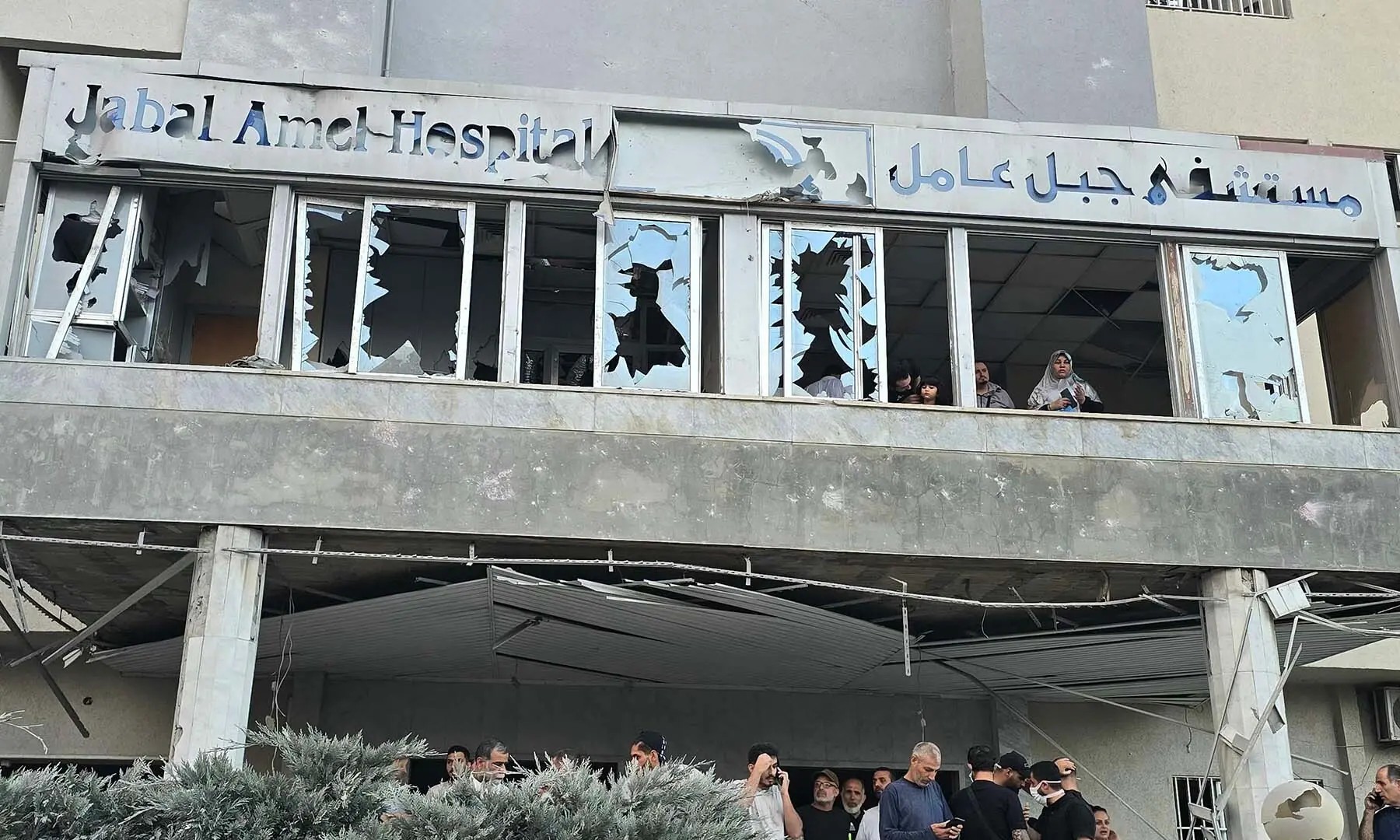 People gather at the site of an Israeli strike that hit near a hospital in the southern Lebanese city of Tyre on June 1, 2026. &mdash; AFP