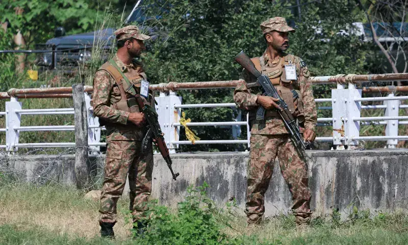 Pakistan Army soldiers stand guard at the Red Zone area, ahead of the arrival of Chinese Premier Li Qiang for a four-day bilateral visit and a heads-of-government gathering of the Shanghai Cooperation Organisation (SCO), in Islamabad, Pakistan on October 14, 2024. — Reuters/File Pakistan Army soldiers stand guard at the Red Zone area, ahead of the arrival of Chinese Premier Li Qiang for a four-day bilateral visit and a heads-of-government gathering of the Shanghai Cooperation Organisation (SCO), in Islamabad, Pakistan on October 14, 2024. — Reuters/File