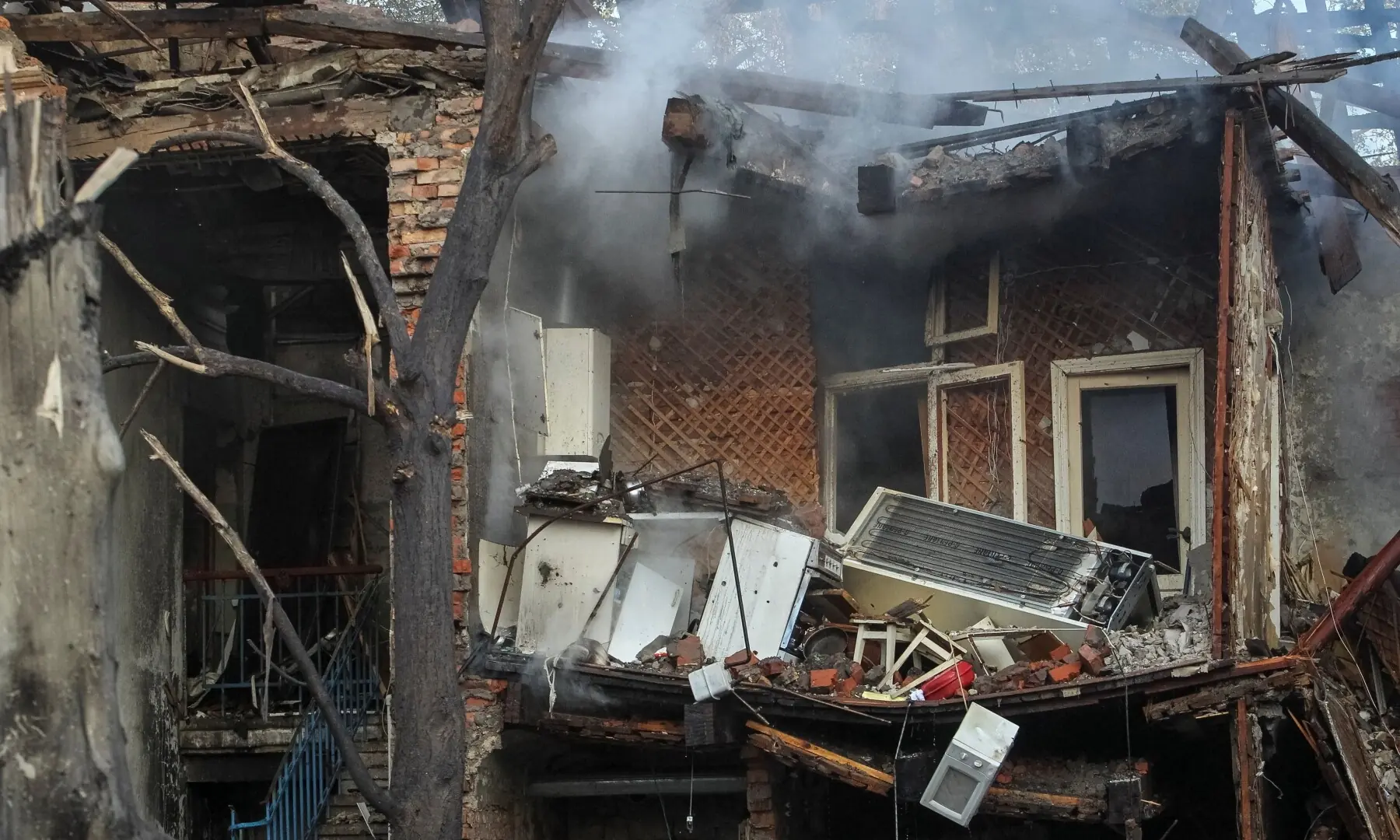 An apartment building destroyed during a Russian drone and missile strike, amid Russia’s attack on Ukraine, in Dnipro, Ukraine June 2, 2026. —Reuters