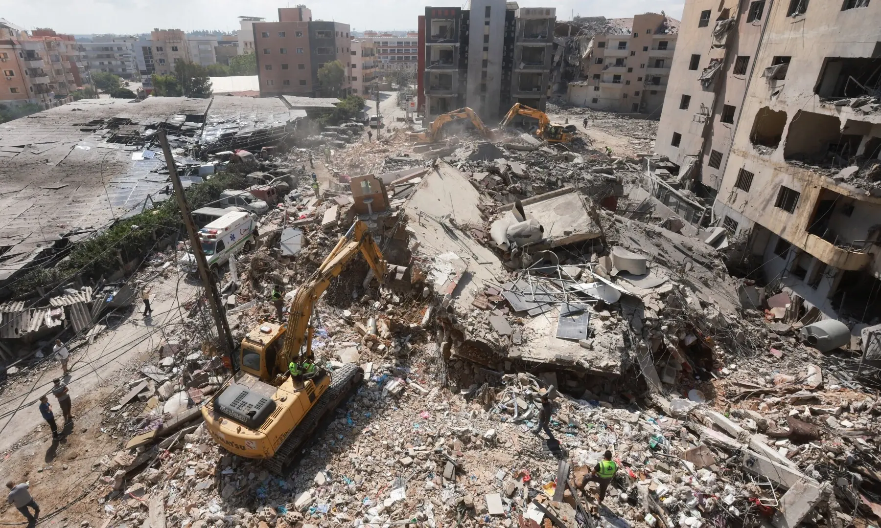 People inspect the damage in the aftermath of an Israeli strike that hit near a hospital in Tyre, Lebanon on June 2, 2026. — Reuters