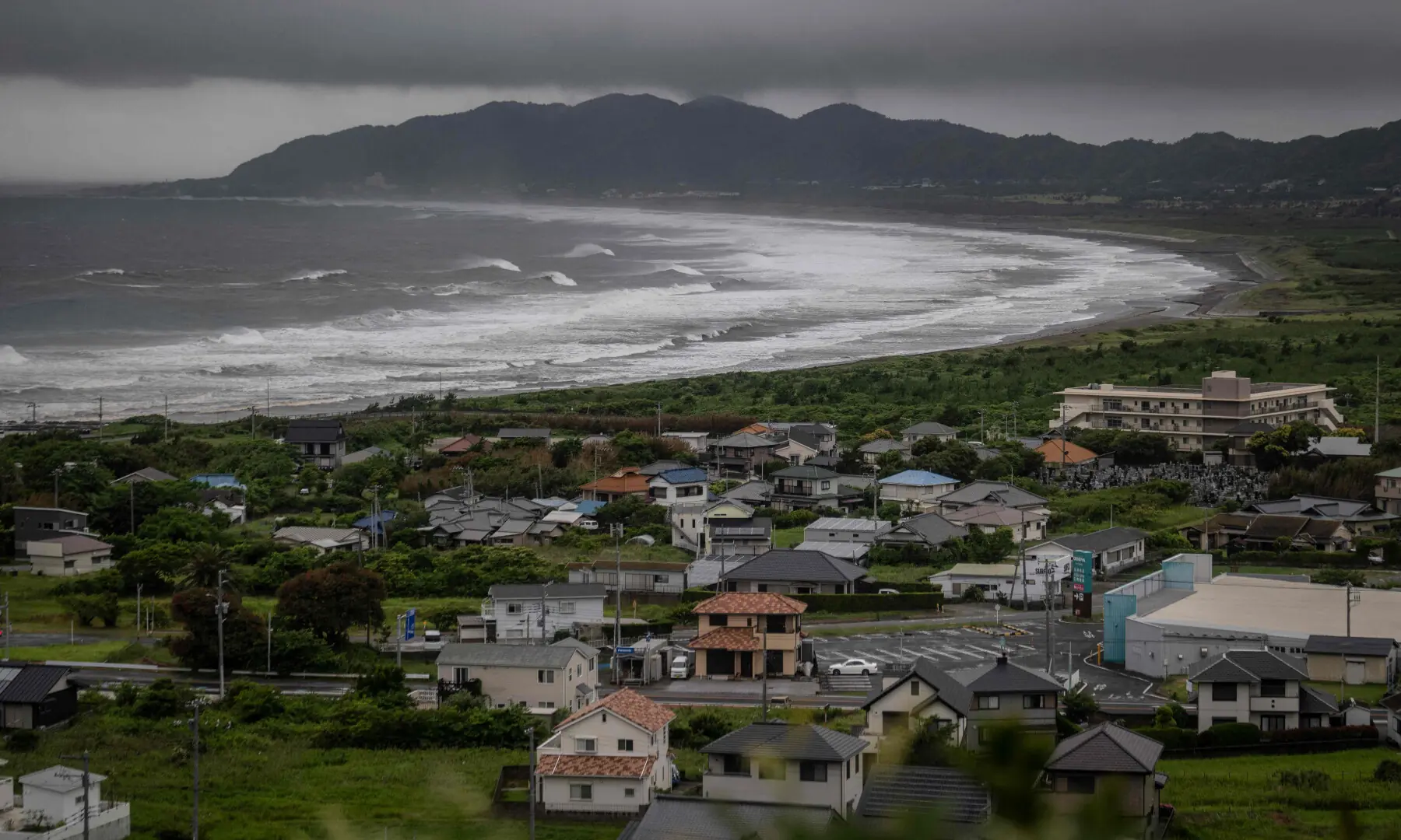 Waves hit the coastline as severe tropical storm Jangmi approaches in Tateyama, Chiba prefecture on June 3, 2026. &mdash; AFP