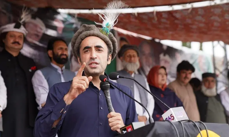 PPP Chairman Bilawal Bhutto-Zardari address a rally in Diamer on June 4. &mdash; Photo via X/@MediaCellPPP