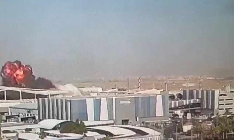 A CCTV footage shows fire and smoke rise following a strike on Kuwait International Airport, in Kuwait City, on June 3, 2026, in this screengrab from a video. &mdash; Civil Aviation Kuwait via Reuters 