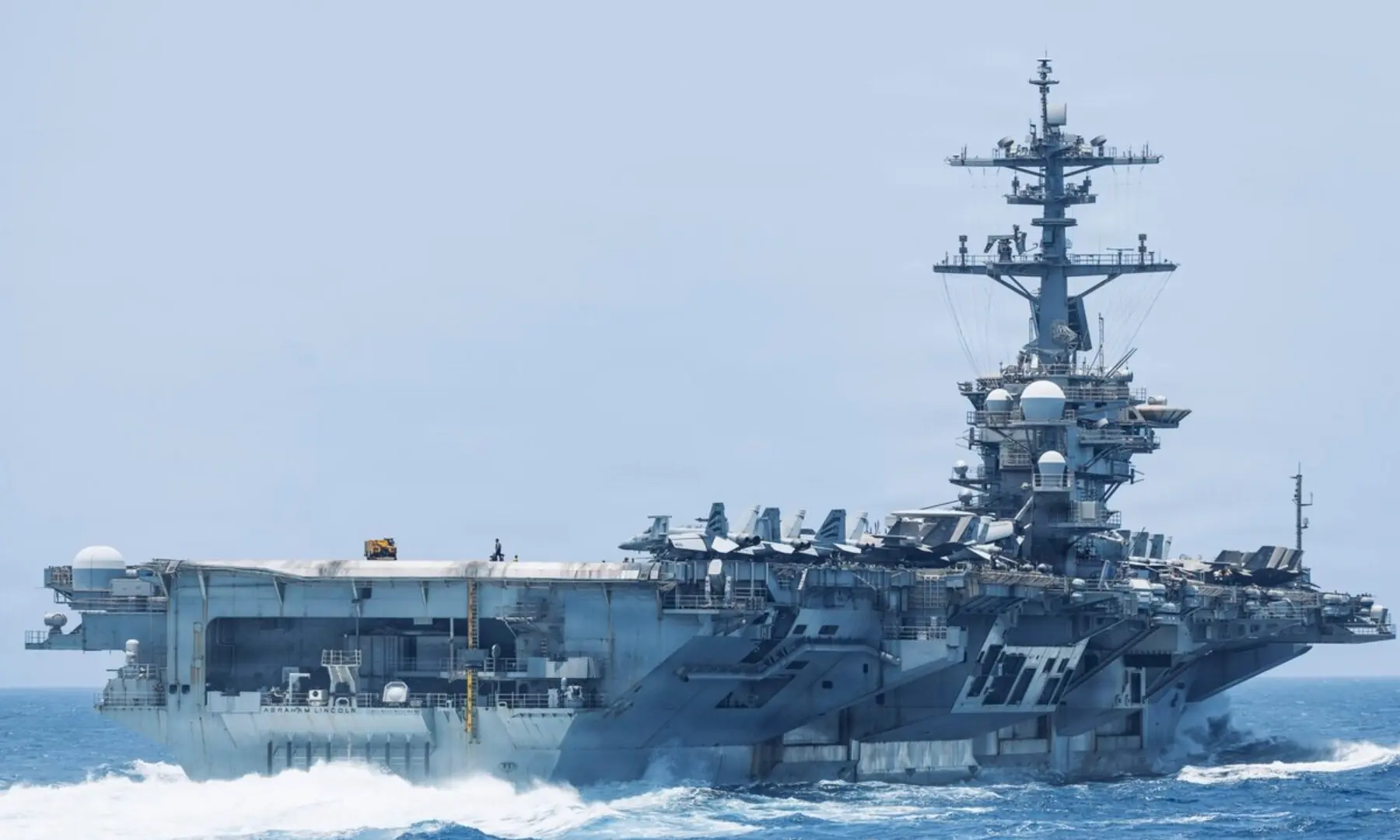 An image of the USS Abraham Lincoln aircraft carrier released by US Central Command on June 2, 2026. &mdash; X/@CENTCOM