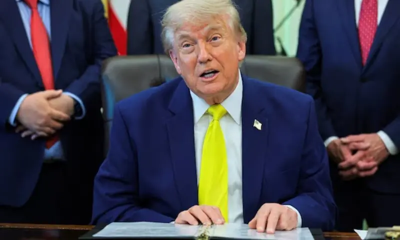 US President Donald Trump delivers remarks to reporters in the Oval Office at the White House in Washington, DC, US, June 4, 2026. &mdash;Reuters