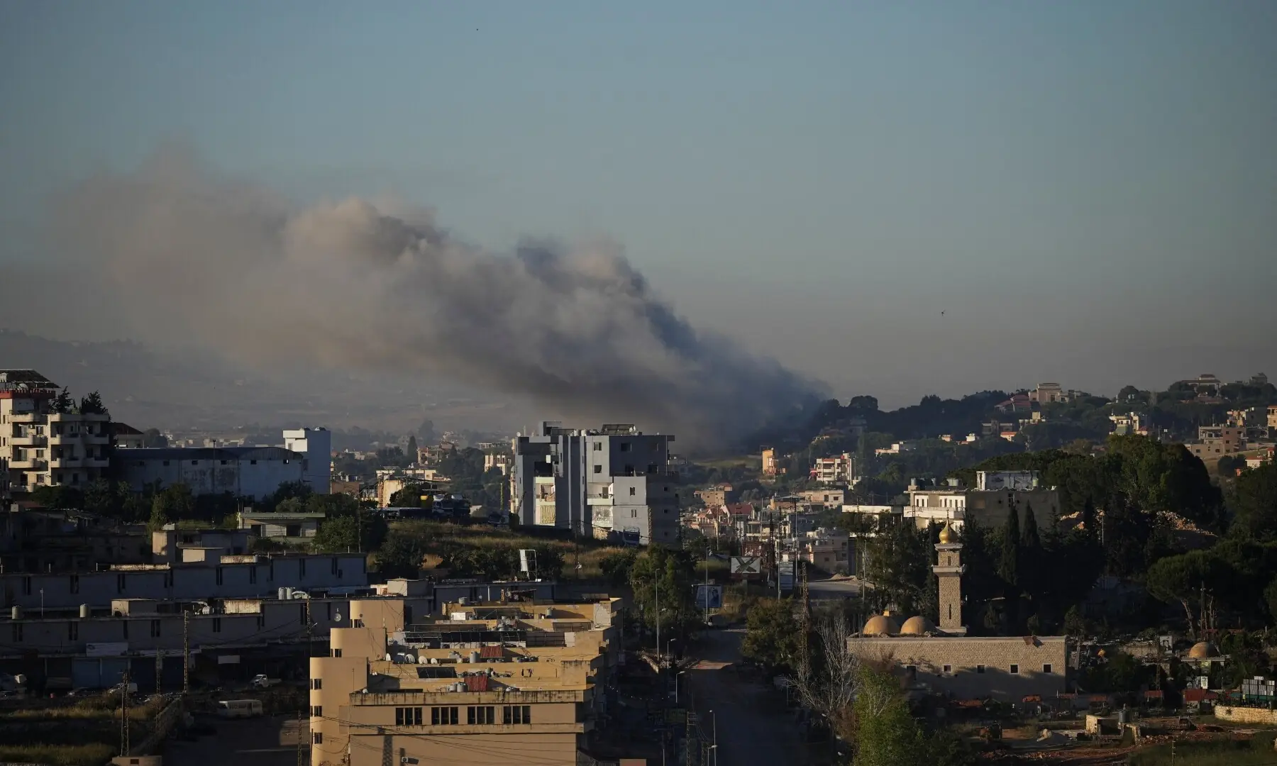 Smoke billows from southern Lebanon following an Israeli strike, as seen from Nabatieh, southern Lebanon on June 5, 2026. &mdash; Reuters