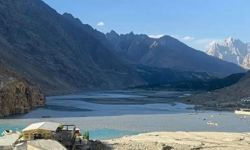 A huge amount of silt has accumulated in the Attabad Lake. &mdash;Facebook/The Karakoram Club