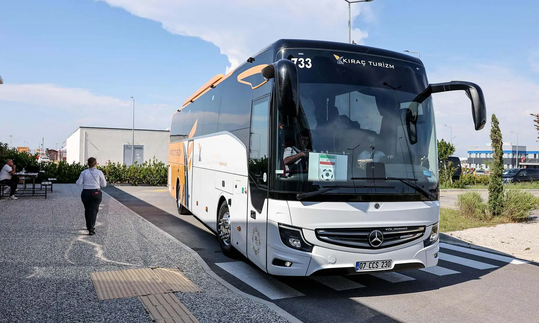 The Iranian national football team arrives in a bus at Antalya Airport in Antalya, Turkiye on June 6, 2026, for their departure to Mexico ahead of the FIFA 2026 World Cup. &mdash; AFP