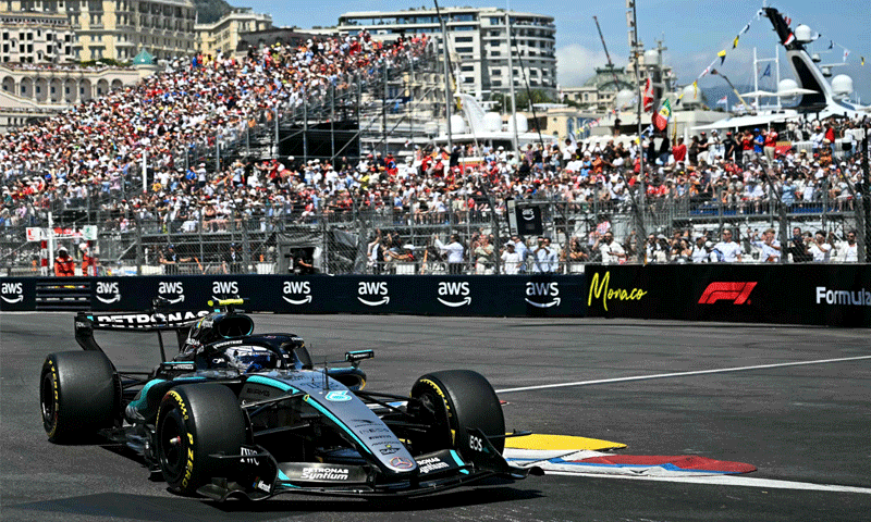 MERCEDES&rsquo; Italian driver Kimi Antonelli competes during the Monaco Formula 1 Grand Prix at the Monaco street circuit on Sunday.&mdash;AFP