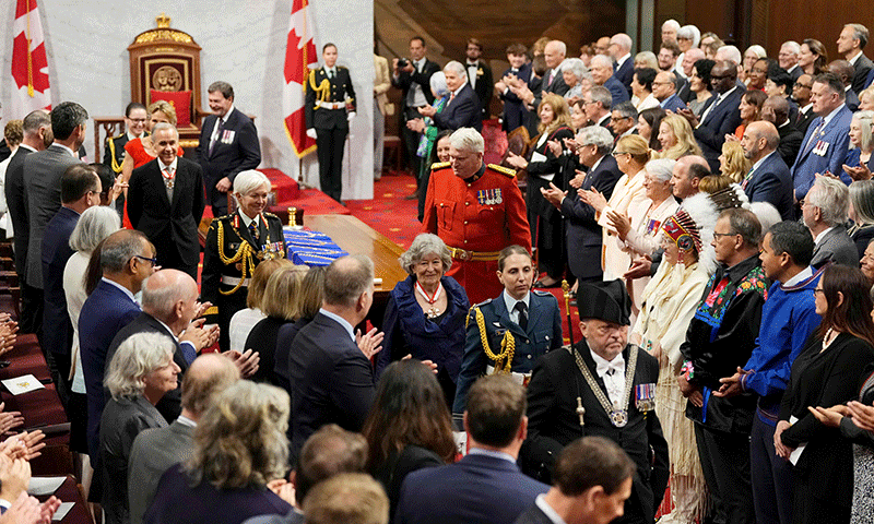 LOUISE Arbour leaves the Senate after she was installed as Canada’s governor general.—AFP LOUISE Arbour leaves the Senate after she was installed as Canada’s governor general.—AFP