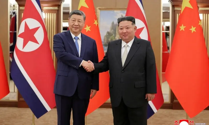 hinese President Xi Jinping shakes hands with North Korean leader Kim Jong Un during Xi's state visit to Pyongyang, North Korea, June 8, 2026.—AFP hinese President Xi Jinping shakes hands with North Korean leader Kim Jong Un during Xi's state visit to Pyongyang, North Korea, June 8, 2026.—AFP