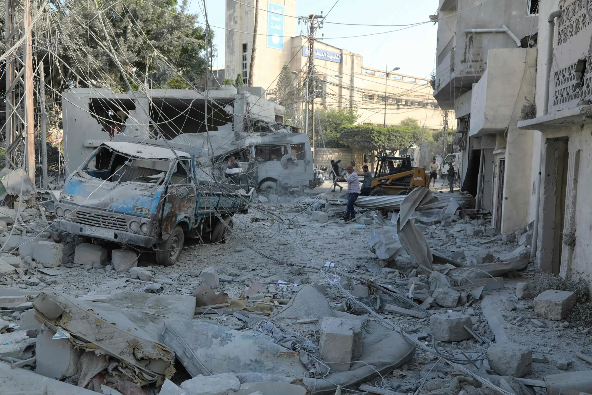 A man inspects the aftermath at the site of Israeli airstrikes that hit the previous day, near the archaeological site of the Roman hippodrome in the southern Lebanese city of Tyre on June 8, 2026. &mdash;AFP