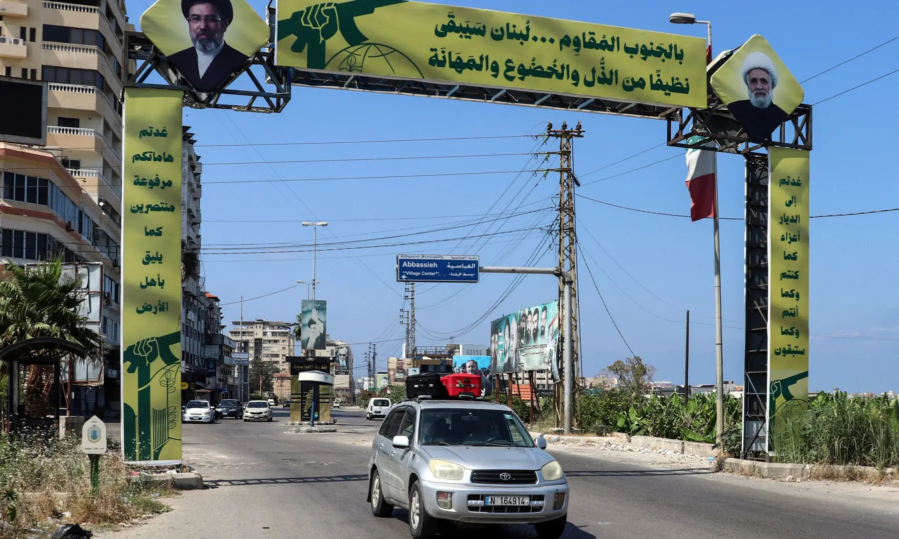  A car loaded with suitcases leaves Tyre in southern Lebanon on June 9, 2026, after the Israeli army warned the entire city to evacuate ahead of strikes. &mdash; AFP 