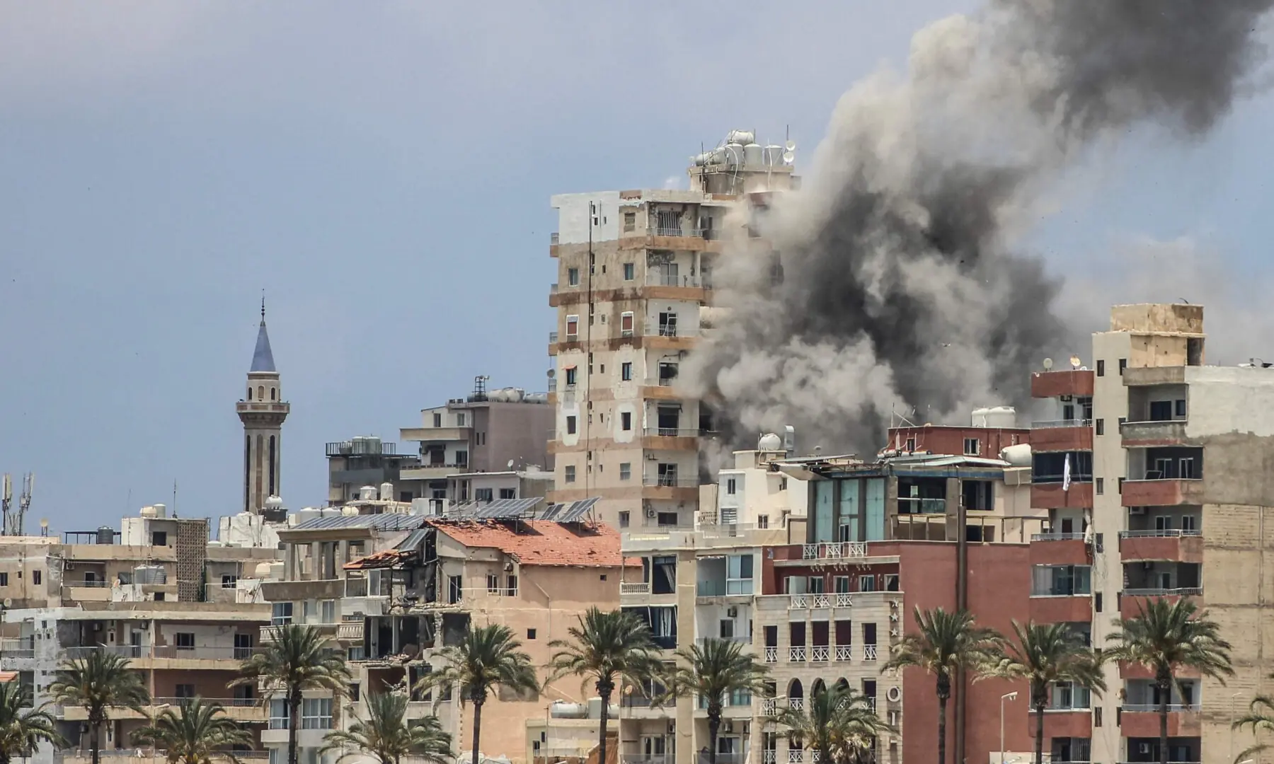  Smoke rises following an Israeli airstrike in Tyre on June 9, 2026. &mdash; AFP 