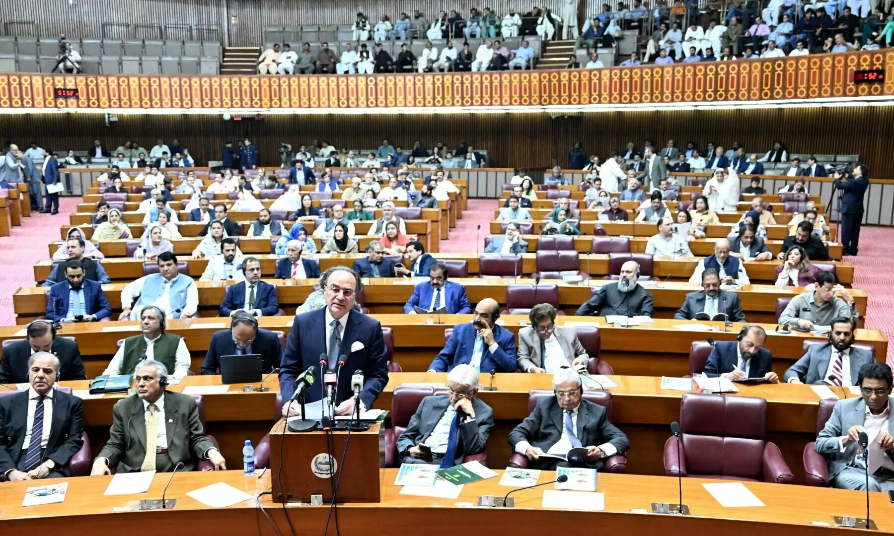Finance Minister Aurangzeb delivering a budget speech at the National Assembly on Tuesday, June 10, 2025. — White Star/File Finance Minister Aurangzeb delivering a budget speech at the National Assembly on Tuesday, June 10, 2025. — White Star/File