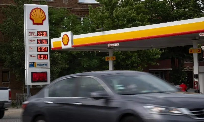  Fuel prices are displayed at a gas station on June 9, 2026 in Chicago, Illinois, the US. — AFP 