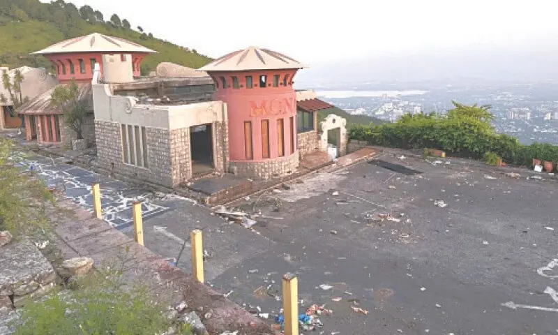 A view of the Monal Restaurant building after it was vacated by its owner in 2024. — White Star/File A view of the Monal Restaurant building after it was vacated by its owner in 2024. — White Star/File