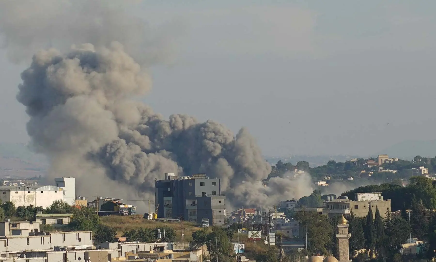 Smoke rises from the site of a string of Israeli airstrikes that targeted the southern Lebanese city of Nabatieh on June 11, 2026. &mdash; AFP