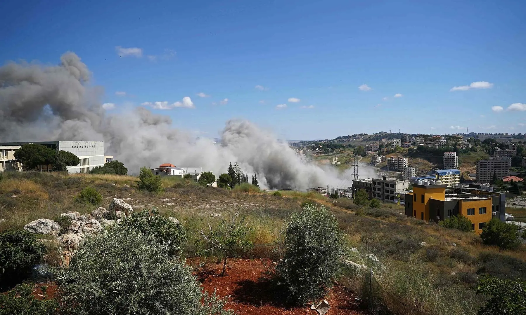 Smoke rises from the site of an Israeli airstrike which targeted the southern Lebanese village of Kfar Tibnit on June 13, 2026. &mdash; AFP