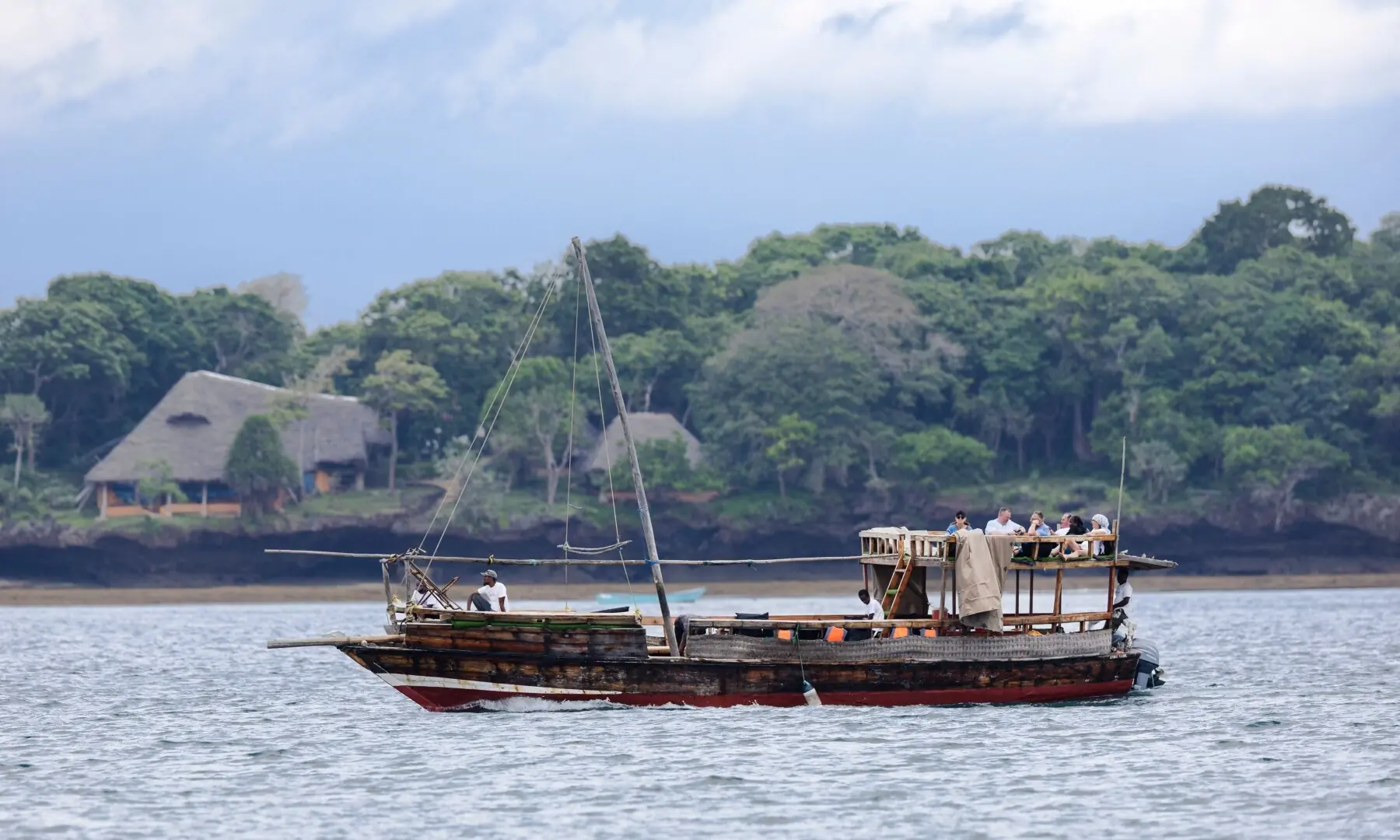 Tourists enjoy a dhow ride in the Wasini channel where sustained community-led efforts in the restoration and conservation of coral have helped the village on Wasini island become a world-renowned eco-tourism destination in the coastal port village of Shimoni on June 14, 2026. —AFP