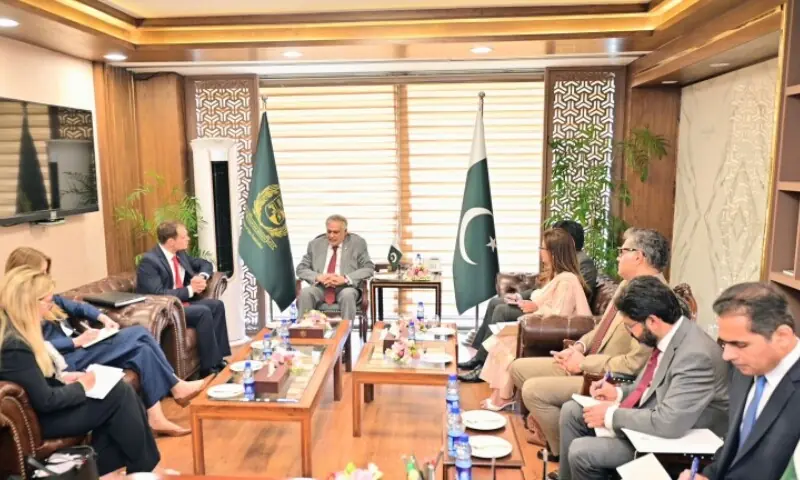 DPM/FM Senator Mohammad Ishaq Dar met Hamish Falconer MP Parliamentary Under-Secretary of State at the FCDO, in Islamabad, June 16. —@HFalconerMP/X DPM/FM Senator Mohammad Ishaq Dar met Hamish Falconer MP Parliamentary Under-Secretary of State at the FCDO, in Islamabad, June 16. —@HFalconerMP/X