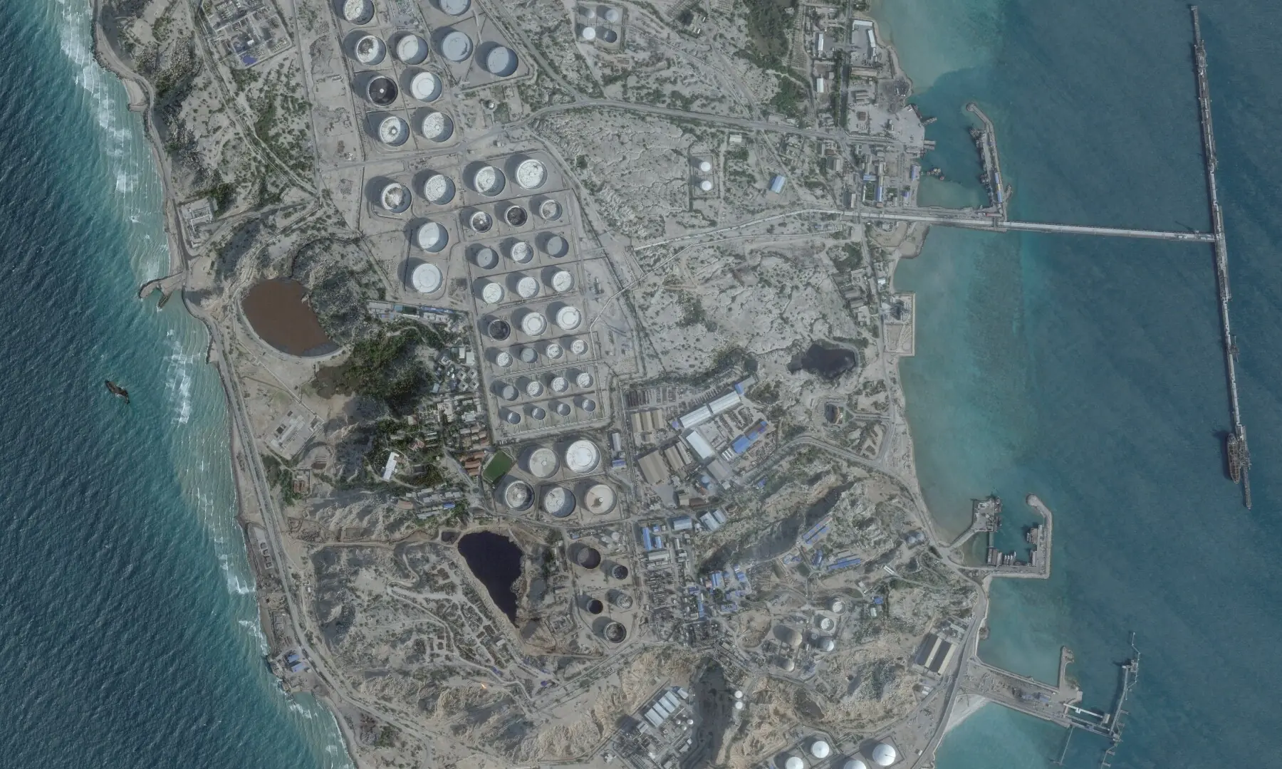 A satellite image shows an oil terminal at Kharg Island, Iran, on February 25, 2026. — Reuters/File