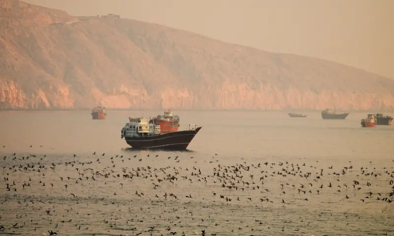 Vessels at the Strait of Hormuz, as seen from Musandam, Oman, on June 16, 2026. — Reuters