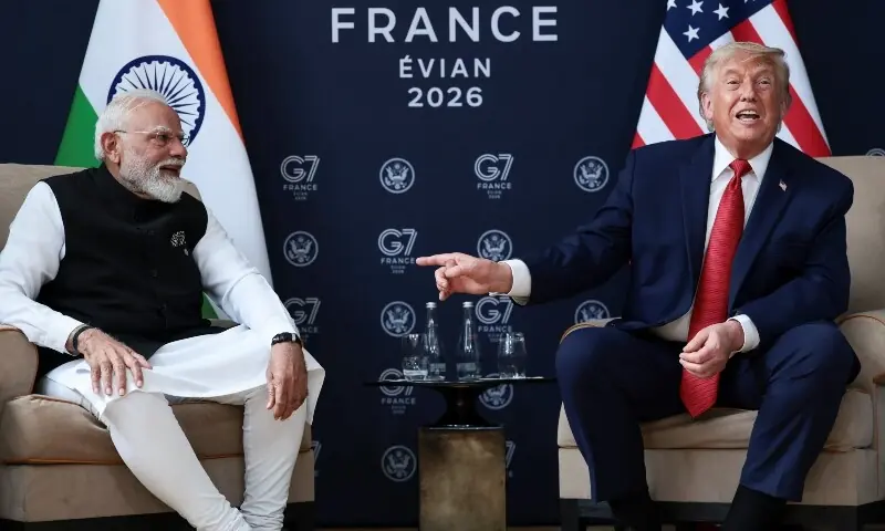 US President Donald Trump attends a bilateral meeting with Indian Prime Minister Narendra Modi during the G7 Summit in Evian-les-Bains, France, on June 17, 2026. — Reuters US President Donald Trump attends a bilateral meeting with Indian Prime Minister Narendra Modi during the G7 Summit in Evian-les-Bains, France, on June 17, 2026. — Reuters