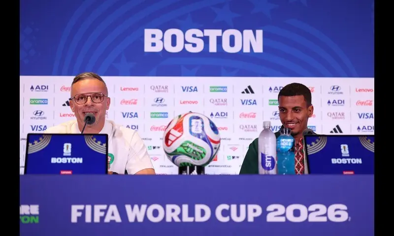 Morocco's head coach Mohamed Ouahbi (L) and midfielder Azzedine Ounahi speak with the media during a press conference at the Boston Stadium in Foxborough on June 18, 2026. —AFP Morocco's head coach Mohamed Ouahbi (L) and midfielder Azzedine Ounahi speak with the media during a press conference at the Boston Stadium in Foxborough on June 18, 2026. —AFP