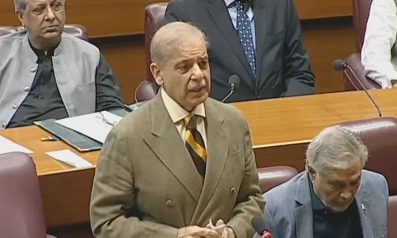Prime Minister Shehbaz Sharif addresses the National Assembly on June 19, 2026. &mdash; screengrab via YouTube/NA
