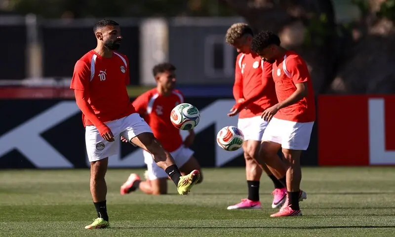 Egypt's Mohamed Salah (L) in action during a training session at the Killarney Park in Vancouver on June 20, 2026. —Reuters Egypt's Mohamed Salah (L) in action during a training session at the Killarney Park in Vancouver on June 20, 2026. —Reuters