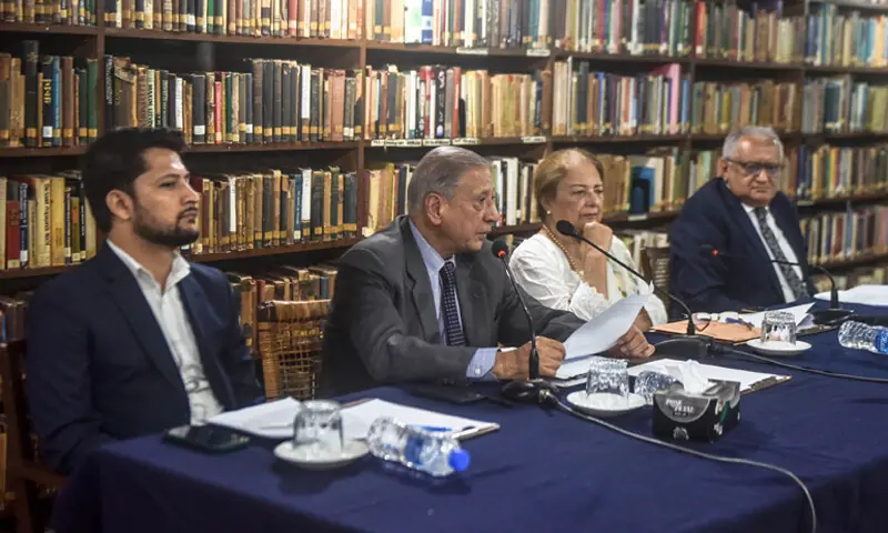 Ambassador Javid Husain speaks as Dr Masuma Hasan, Ambassador Qazi M. Khalilullah and Asif Ali look on.—Fahim Siddiqi / White Star Ambassador Javid Husain speaks as Dr Masuma Hasan, Ambassador Qazi M. Khalilullah and Asif Ali look on.—Fahim Siddiqi / White Star